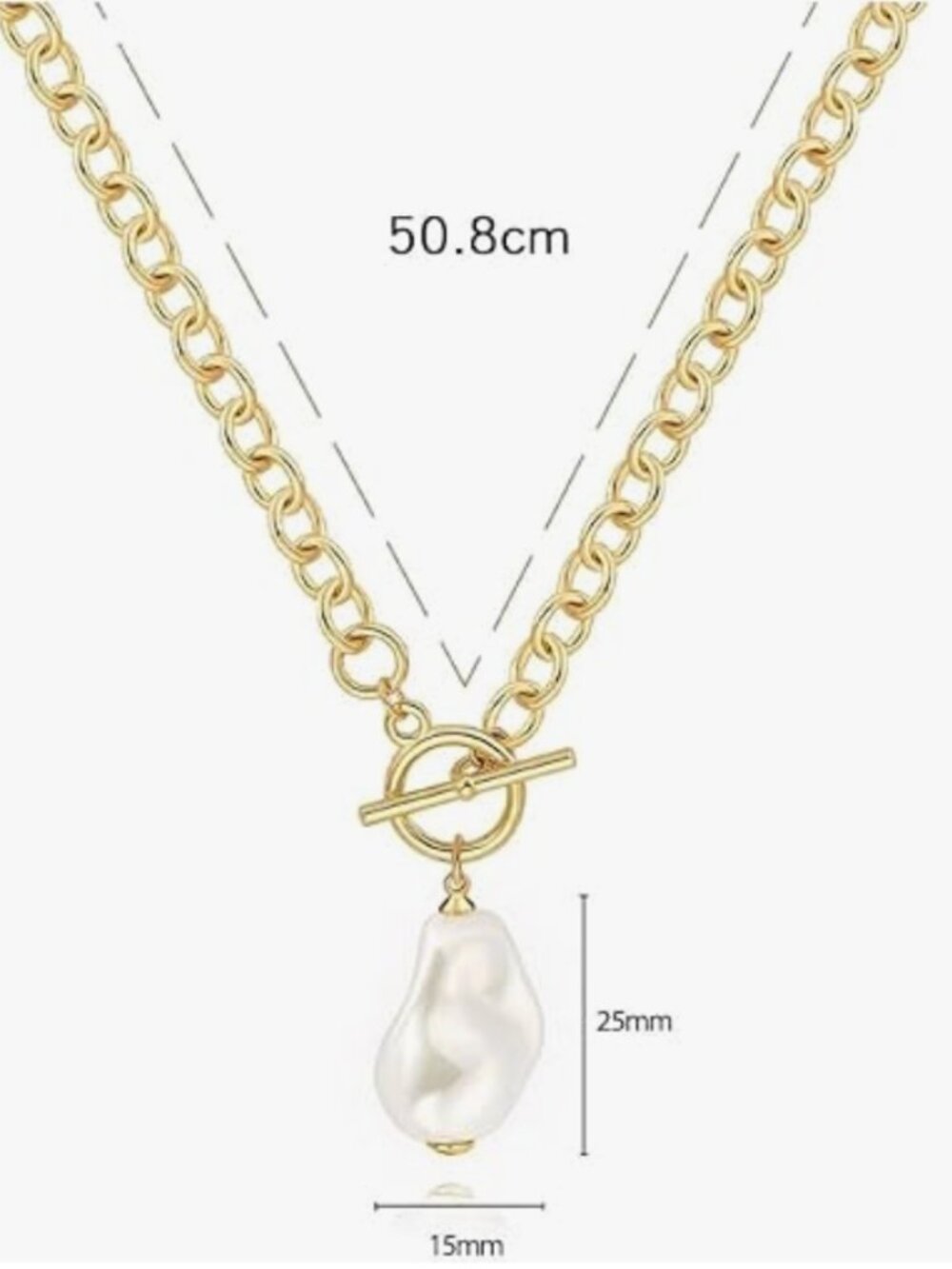 Gold Freshwater Pearl Necklace - Picture 2 of 5